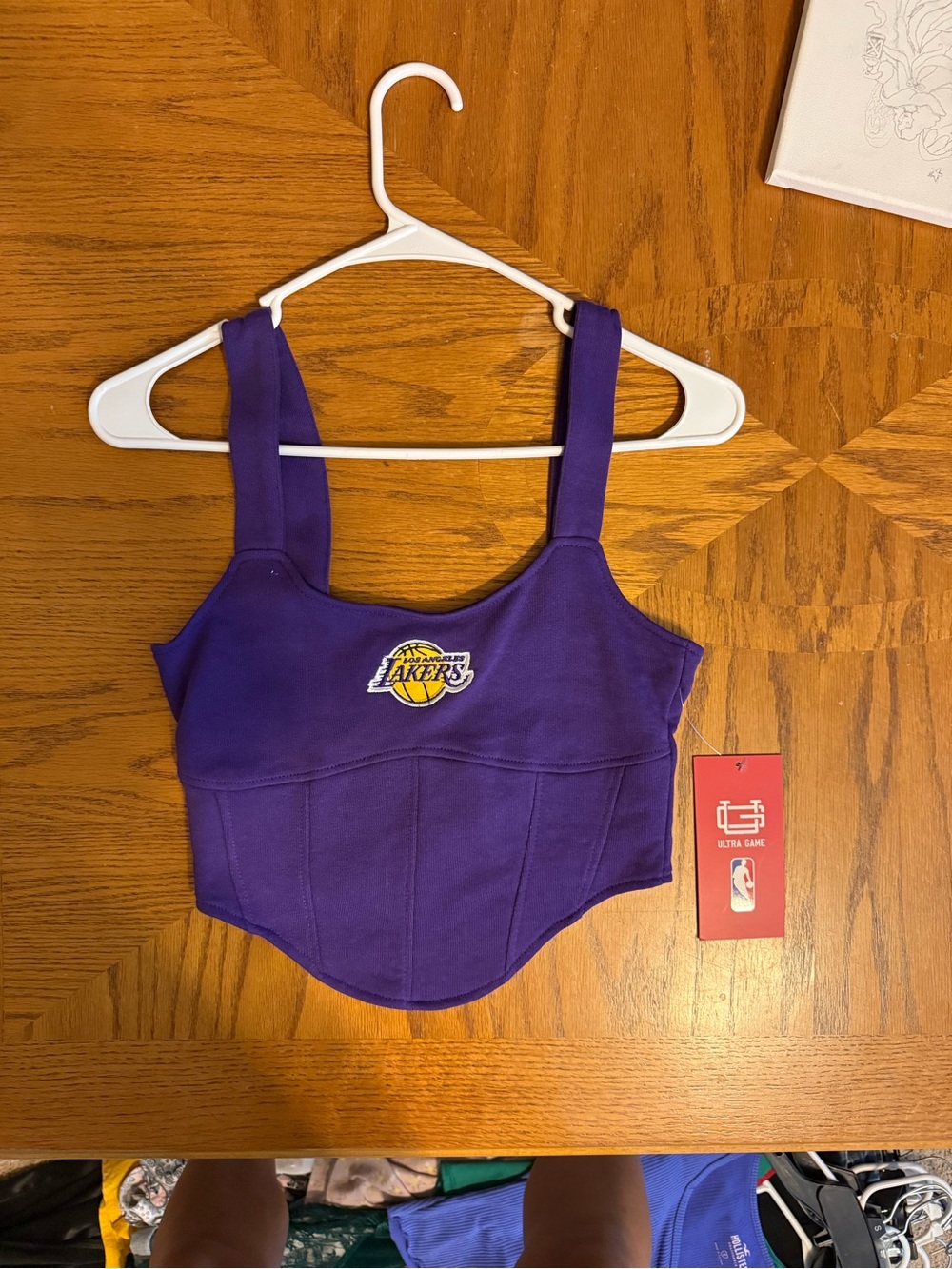 Forever 21 Purple Lakers Cropped Tank Top with Lakers Logo